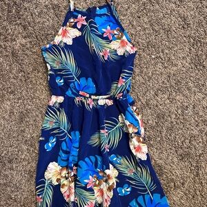 SHEIN Floral Print Dress with Blue and Pink Accents